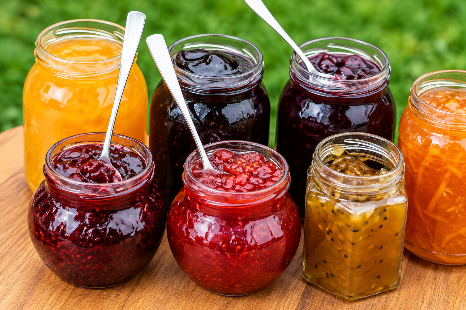 Assortiment de pots de confiture artisanale