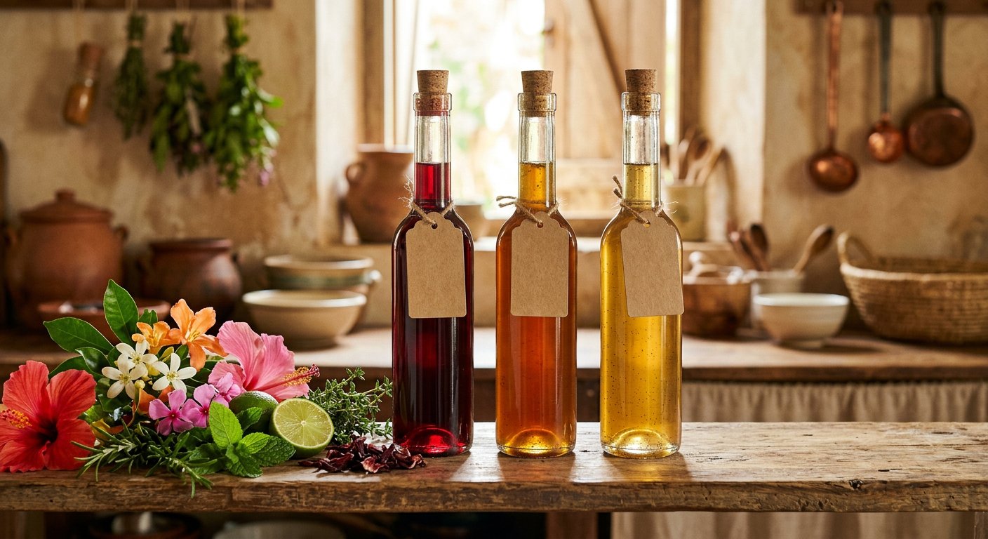 Bouteilles de sirops artisanaux — visuel du catalogue fourni