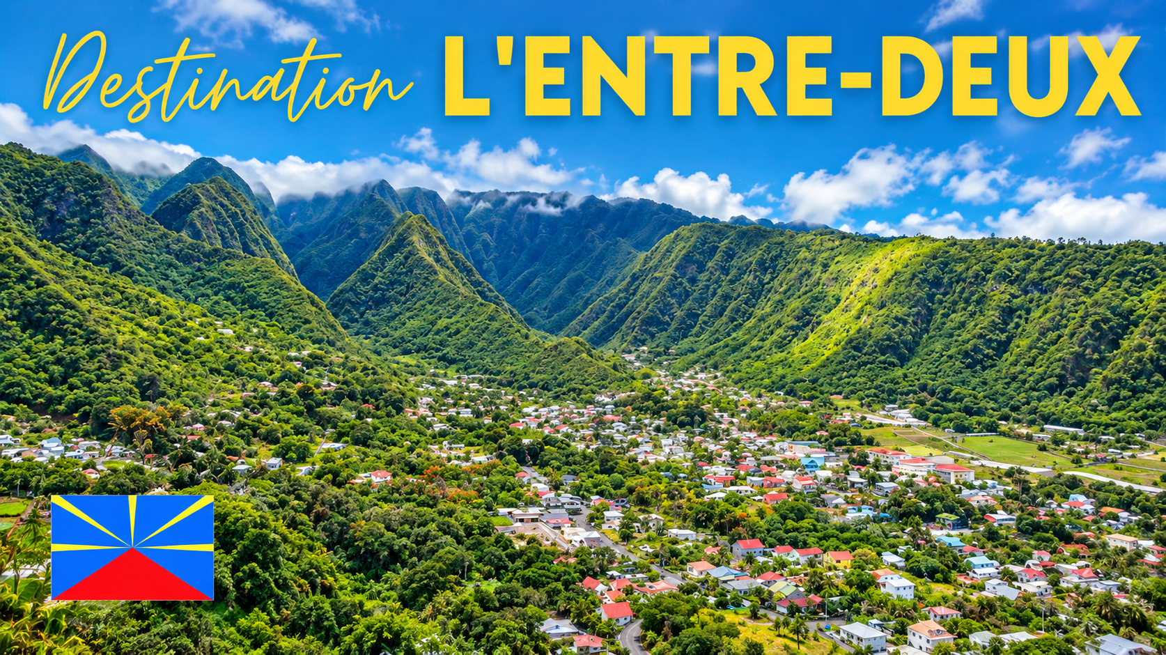 Vue panoramique de L'Entre-Deux et des montagnes réunionnaises